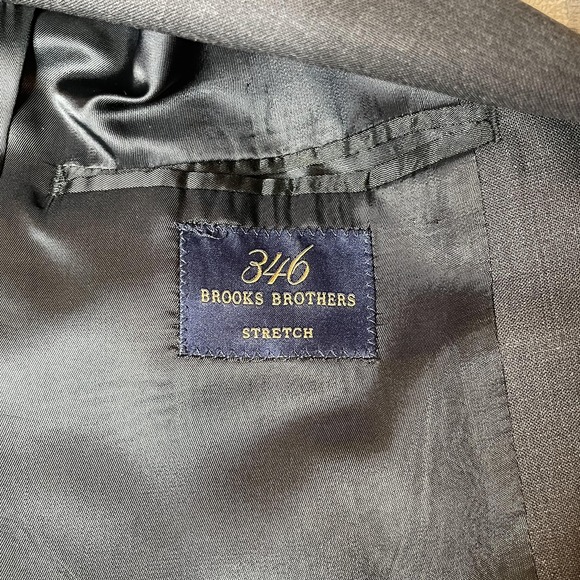 Brooks Brothers 346 Blazer Mens 40R Gray Stretch Wool 3 Button Jacket Sport Coat - Picture 8 of 16